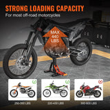 Darrahopens Sports & Fitness > Bikes & Accessories > Bicycle Stands & Storage VEVOR Dirt Bike Lift Stand, Motorcycle Jack Lift Stand 440 lbs Capacity and Hydraulic Lift Operation, Adjustable Height Hoist Table, for Dirt Pit Bike Repair, Maintenance, Dirt Bike Accessories
