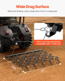 Darrahopens Sports & Fitness > Bikes & Accessories > Bicycle Stands & Storage VEVOR Drag Harrow, 5 x 4.5 ft Durable Chain Harrow with 60 Sharp Teeth, Suitable for ATV UTV Tractor, Ideal for Soil Preparation, Seeding, Smoothing Landscapes, and Yard Gravel Driveway Maintenance