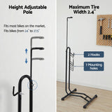 Darrahopens Sports & Fitness > Bikes & Accessories > Bicycle Stands & Storage Weisshorn 4-in-1 Bike Parking Stand Vertical Floor Storage Rack for 24"-27.5" Bicycles, Adjustable Height Repair Maintenance Stand, Stable Indoor Garage Space Saver with Non-slip Rubber Feet