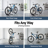Darrahopens Sports & Fitness > Bikes & Accessories > Bicycle Stands & Storage Weisshorn 4-in-1 Bike Parking Stand Vertical Floor Storage Rack for 24"-27.5" Bicycles, Adjustable Height Repair Maintenance Stand, Stable Indoor Garage Space Saver with Non-slip Rubber Feet