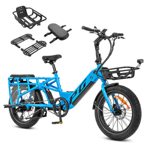 Darrahopens Sports & Fitness > Bikes & Accessories > Bicycles Progear Bikes E-Moover Cargo Bike + Transporter Kit - Electric Blue