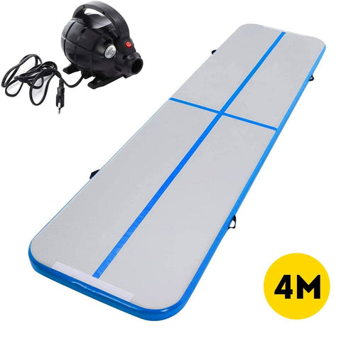 Darrahopens Sports & Fitness > Exercise, Gym and Fitness 4M Inflatable Gymnastics Mat Air Track Tumbling Yoga Training W/ Electric Pump - Darkblue