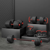Darrahopens Sports & Fitness > Exercise, Gym and Fitness Everfit 40kg Adjustable Dumbbells Set Kettle Bell Weight Plates Barbells Gym