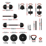 Darrahopens Sports & Fitness > Exercise, Gym and Fitness Everfit 40kg Adjustable Dumbbells Set Kettle Bell Weight Plates Barbells Gym