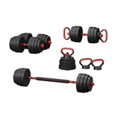 Darrahopens Sports & Fitness > Exercise, Gym and Fitness Everfit 40kg Adjustable Dumbbells Set Kettle Bell Weight Plates Barbells Gym