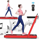 Darrahopens Sports & Fitness > Exercise, Gym and Fitness JMQ FITNESS A4003D 0.75HP Diamond Pattern Remote Control Electric Home Treadmill - Red