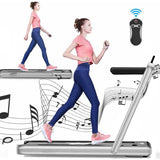 Darrahopens Sports & Fitness > Exercise, Gym and Fitness JMQ FITNESS A4003D 0.75HP Diamond Pattern Remote Control Electric Home Treadmill - Silver
