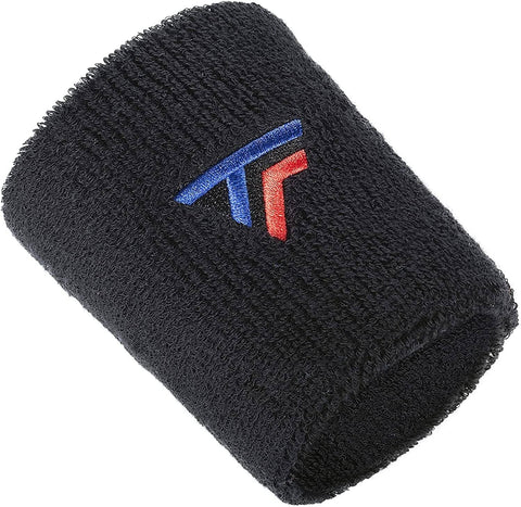 Darrahopens Sports & Fitness > Exercise, Gym and Fitness Tecnifibre Tennis XL Wristband Wrist Bands Sweatband Sport Squash Cotton - Black
