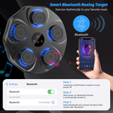 Darrahopens Sports & Fitness > Exercise, Gym & Fitness > Boxing & Martial Arts Smart Music Boxing Machine with LED Lights & Bluetooth – Wall-Mounted Interactive Punch Trainer, 9 Modes & 9 Speeds, Includes Gloves for Home Gym Workout (Black)