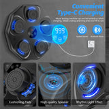 Darrahopens Sports & Fitness > Exercise, Gym & Fitness > Boxing & Martial Arts Smart Music Boxing Machine with LED Lights & Bluetooth – Wall-Mounted Interactive Punch Trainer, 9 Modes & 9 Speeds, Includes Gloves for Home Gym Workout (Black)