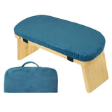 Darrahopens Sports & Fitness > Exercise, Gym & Fitness > Exercise Benches Blue Foldable Wooden Meditation Stool with Padded Cushion 45x21cm - Portable Yoga Kneeling Bench with Carry Bag for Mindfulness and Home Zen