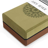 Darrahopens Sports & Fitness > Exercise, Gym & Fitness > Exercise Benches Olive Green/Brown High-Density EVA Foam Yoga Block for Support & Stability - Lightweight Non-Slip Brick for Yoga, Pilates & Stretching