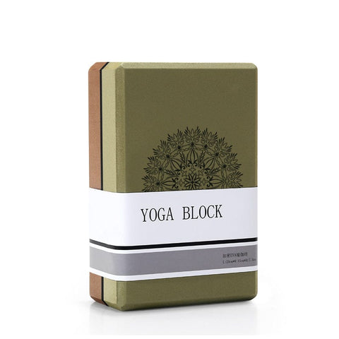 Darrahopens Sports & Fitness > Exercise, Gym & Fitness > Exercise Benches Olive Green/Brown High-Density EVA Foam Yoga Block for Support & Stability - Lightweight Non-Slip Brick for Yoga, Pilates & Stretching