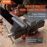 Darrahopens Sports & Fitness > Exercise, Gym & Fitness > Exercise Benches VEVOR 16.7cm Bench Vise Anvil Swivel Locking Base Heavy Duty Ductile Iron Vice