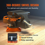 Darrahopens Sports & Fitness > Exercise, Gym & Fitness > Exercise Benches VEVOR 16.7cm Bench Vise Anvil Swivel Locking Base Heavy Duty Ductile Iron Vice