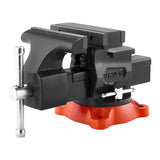 Darrahopens Sports & Fitness > Exercise, Gym & Fitness > Exercise Benches VEVOR Bench Vise, 140 mm Jaw Width, 140 mm Max Jaw Opening Multipurpose Vise with 360° Swivel Locking Base, 73 mm Throat, Heavy Duty Ductile Iron Workbench Vise, Two-Way Jaws for Clamping Round Pipes