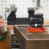Darrahopens Sports & Fitness > Exercise, Gym & Fitness > Exercise Benches VEVOR Bench Vise, 140 mm Jaw Width, 140 mm Max Jaw Opening Multipurpose Vise with 360° Swivel Locking Base, 73 mm Throat, Heavy Duty Ductile Iron Workbench Vise, Two-Way Jaws for Clamping Round Pipes