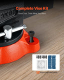 Darrahopens Sports & Fitness > Exercise, Gym & Fitness > Exercise Benches VEVOR Bench Vise, 140 mm Jaw Width, 140 mm Max Jaw Opening Multipurpose Vise with 360° Swivel Locking Base, 73 mm Throat, Heavy Duty Ductile Iron Workbench Vise, Two-Way Jaws for Clamping Round Pipes