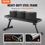 Darrahopens Sports & Fitness > Exercise, Gym & Fitness > Exercise Benches VEVOR Flat Weight Bench, Foldable Strength Training Bench, Utility Workout Bench for Full Body Workout, 1000 LBS Press Bench for Home Gym Exercise, for Multi-Purpose Weight Training and Ab Exercises