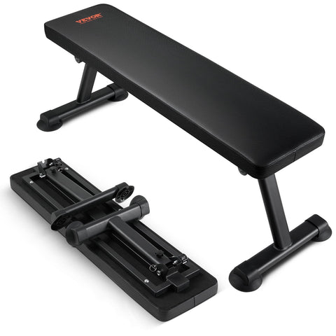 Darrahopens Sports & Fitness > Exercise, Gym & Fitness > Exercise Benches VEVOR Flat Weight Bench, Foldable Strength Training Bench, Utility Workout Bench for Full Body Workout, 1000 LBS Press Bench for Home Gym Exercise, for Multi-Purpose Weight Training and Ab Exercises