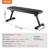 Darrahopens Sports & Fitness > Exercise, Gym & Fitness > Exercise Benches VEVOR Flat Weight Bench, Foldable Strength Training Bench, Utility Workout Bench for Full Body Workout, 1000 LBS Press Bench for Home Gym Exercise, for Multi-Purpose Weight Training and Ab Exercises