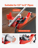 Darrahopens Sports & Fitness > Exercise, Gym & Fitness > Exercise Benches VEVOR Heavy-Duty Pipe Chain Vise, 1/2" - 8" Pipe Capacity, 34.6" Rugged Chain & Cast Iron Base, Industrial-Grade Pipe Clamping for Plumbing, Automotive Repairs, Metalworking