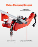 Darrahopens Sports & Fitness > Exercise, Gym & Fitness > Exercise Benches VEVOR Heavy-Duty Pipe Chain Vise, 1/2" - 8" Pipe Capacity, 34.6" Rugged Chain & Cast Iron Base, Industrial-Grade Pipe Clamping for Plumbing, Automotive Repairs, Metalworking