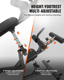 Darrahopens Sports & Fitness > Exercise, Gym & Fitness > Exercise Benches VEVOR Sit Up Bench, Decline Ab Bench with Reverse Crunch Handle, with 4 Adjustable Height Settings, Heavy Duty Steel, 454 kg Capacity, for Home Gym Workouts, Strength Training, Full Body Muscles
