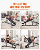 Darrahopens Sports & Fitness > Exercise, Gym & Fitness > Exercise Benches VEVOR Sit Up Bench, Decline Ab Bench with Reverse Crunch Handle, with 4 Adjustable Height Settings, Heavy Duty Steel, 454 kg Capacity, for Home Gym Workouts, Strength Training, Full Body Muscles