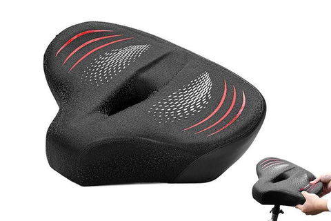 Darrahopens Sports & Fitness > Exercise, Gym & Fitness > Exercise Bikes Noseless Bike Seat Cushion for Men & Women Comfortable Saddle for Peloton Bikes Exercise Bikes Electric Bikes Cruiser Bikes - Black&Red