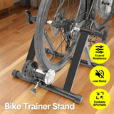 Darrahopens Sports & Fitness > Exercise, Gym & Fitness > Exercise Bikes Portable Indoor Exercise Bike Trainer Stand Stationary Bicycle Training Stand Magnetic 6 Level Resistance For Indoor Riding with Noise Reduction Wheel