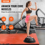 Darrahopens Sports & Fitness > Exercise, Gym & Fitness > Exercise Bikes VEVOR Half Exercise Ball Trainer, 23 inch Balance Ball Trainer, 660 lbs Capacity Stability Ball, Yoga Ball with Resistance Bands and Pump, Strength Fitness Ball for Home Gym, Full Body Workouts, Black