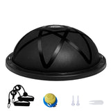 Darrahopens Sports & Fitness > Exercise, Gym & Fitness > Exercise Bikes VEVOR Half Exercise Ball Trainer, 23 inch Balance Ball Trainer, 660 lbs Capacity Stability Ball, Yoga Ball with Resistance Bands and Pump, Strength Fitness Ball for Home Gym, Full Body Workouts, Black