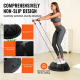 Darrahopens Sports & Fitness > Exercise, Gym & Fitness > Exercise Bikes VEVOR Half Exercise Ball Trainer, 23 inch Balance Ball Trainer, 660 lbs Capacity Stability Ball, Yoga Ball with Resistance Bands and Pump, Strength Fitness Ball for Home Gym, Full Body Workouts, Black