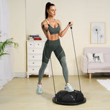 Darrahopens Sports & Fitness > Exercise, Gym & Fitness > Exercise Bikes VEVOR Half Exercise Ball Trainer, 23 inch Balance Ball Trainer, 660 lbs Capacity Stability Ball, Yoga Ball with Resistance Bands and Pump, Strength Fitness Ball for Home Gym, Full Body Workouts, Black