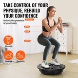 Darrahopens Sports & Fitness > Exercise, Gym & Fitness > Exercise Bikes VEVOR Half Exercise Ball Trainer, 23 inch Balance Ball Trainer, 660 lbs Capacity Stability Ball, Yoga Ball with Resistance Bands and Pump, Strength Fitness Ball for Home Gym, Full Body Workouts, Black