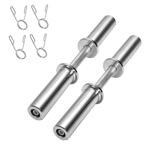 Darrahopens Sports & Fitness > Exercise, Gym & Fitness > Free Weights Olympic Barbell Bar 50cm Heavy Duty Dumbbell Handles Pair of Steel 100kg Weight Capacity with Spring Collars for 2" Olympic Weight Plate Strength Training