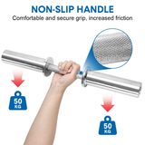 Darrahopens Sports & Fitness > Exercise, Gym & Fitness > Free Weights Olympic Barbell Bar 50cm Heavy Duty Dumbbell Handles Pair of Steel 100kg Weight Capacity with Spring Collars for 2" Olympic Weight Plate Strength Training