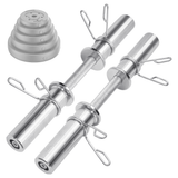 Darrahopens Sports & Fitness > Exercise, Gym & Fitness > Free Weights Olympic Barbell Bar 50cm Heavy Duty Dumbbell Handles Pair of Steel 100kg Weight Capacity with Spring Collars for 2" Olympic Weight Plate Strength Training