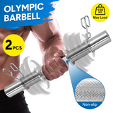 Darrahopens Sports & Fitness > Exercise, Gym & Fitness > Free Weights Olympic Barbell Bar 50cm Heavy Duty Dumbbell Handles Pair of Steel 100kg Weight Capacity with Spring Collars for 2" Olympic Weight Plate Strength Training