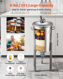 Darrahopens Sports & Fitness > Exercise, Gym & Fitness > Free Weights VEVOR Stainless Steel Conical Fermenter, 8 Gal/30L Home Brewing Fermenation Tank, Brew Bucket Fermentor with Conical Bottom, 3 Adjustable Legs, Lid, Handle & Thermometer, for Wine, Beer Fermentation