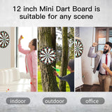Darrahopens Sports & Fitness > Exercise, Gym & Fitness > Gym Equipment & Accessories 12" Dartboard Dart Board with Steel Darts Professional Competition Party Game