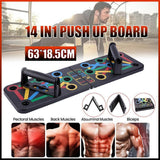 Darrahopens Sports & Fitness > Exercise, Gym & Fitness > Gym Equipment & Accessories 14 in1 Push Up Board Rack Bar Grip Handle Muscle Train Gym Workout Fitness Stand