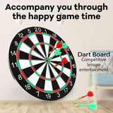 Darrahopens Sports & Fitness > Exercise, Gym & Fitness > Gym Equipment & Accessories 15" Dartboard Dart Board with Steel Darts Professional Competition Party Game