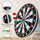 Darrahopens Sports & Fitness > Exercise, Gym & Fitness > Gym Equipment & Accessories 15" Dartboard Dart Board with Steel Darts Professional Competition Party Game