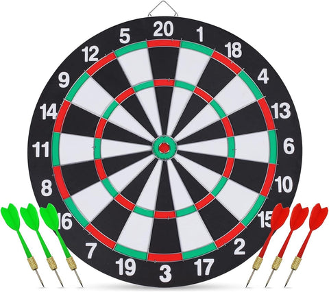 Darrahopens Sports & Fitness > Exercise, Gym & Fitness > Gym Equipment & Accessories 15" Dartboard Dart Board with Steel Darts Professional Competition Party Game