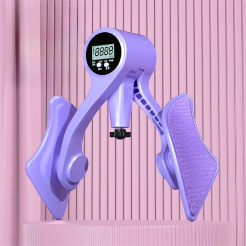 Darrahopens Sports & Fitness > Exercise, Gym & Fitness > Gym Equipment & Accessories 2-in-1 Purple Smart LCD Counting Kegel Trainer for Glute Lifting & Leg Toning - Adjustable Resistance & 360° Rotating Baffles for Postpartum Recovery & Pelvic Health