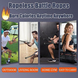 Darrahopens Sports & Fitness > Exercise, Gym & Fitness > Gym Equipment & Accessories 2-Pack Cordless Battle Ropes - Battle Rope - Fitness Rope - Soft Grip - For Home Gym & HIIT - Portable Arm and Core Trainer - Black