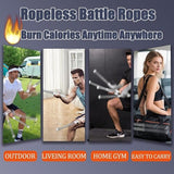 Darrahopens Sports & Fitness > Exercise, Gym & Fitness > Gym Equipment & Accessories 2-Pack Cordless Battle Ropes - Battle Rope - Fitness Rope - Soft Grip - For Home Gym & HIIT - Portable Arm and Core Trainer - Gray