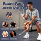 Darrahopens Sports & Fitness > Exercise, Gym & Fitness > Gym Equipment & Accessories 2-Pack Cordless Battle Ropes - Battle Rope - Fitness Rope - Soft Grip - For Home Gym & HIIT - Portable Arm and Core Trainer - Pink